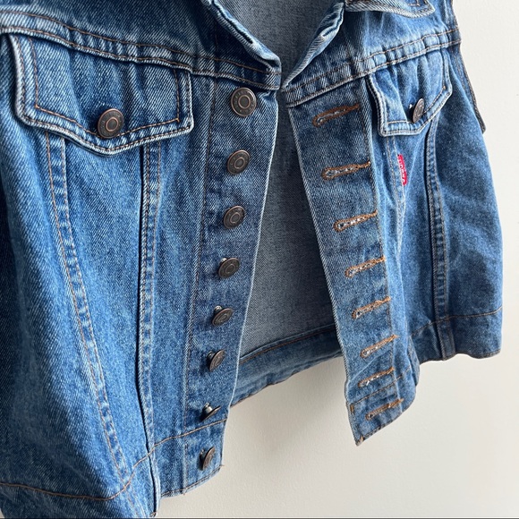 SOLD - vintage cropped denim vest - Picture 5 of 9
